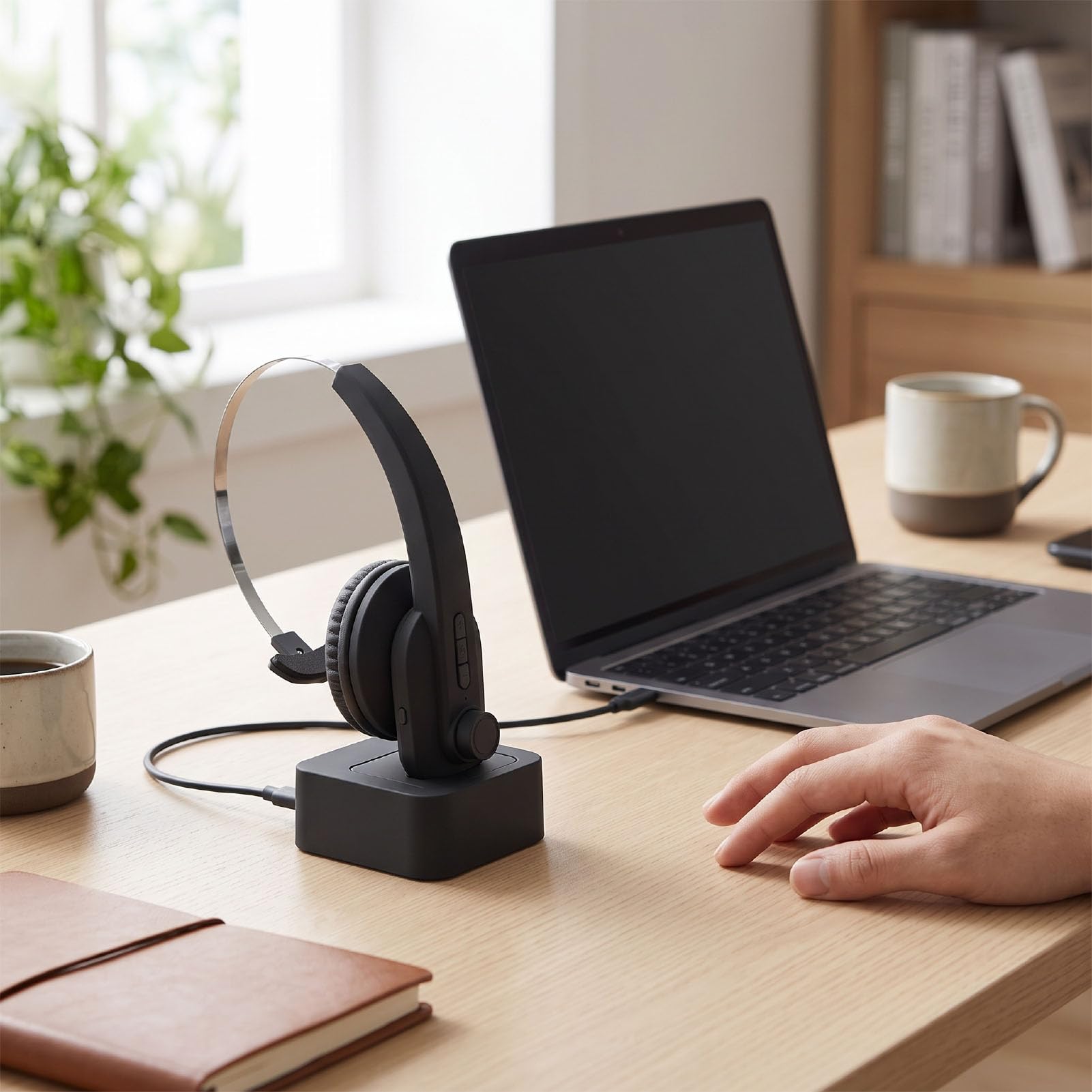Elprico Casque sans Fil avec Microphone Antibruit, Casque sans Fil pour