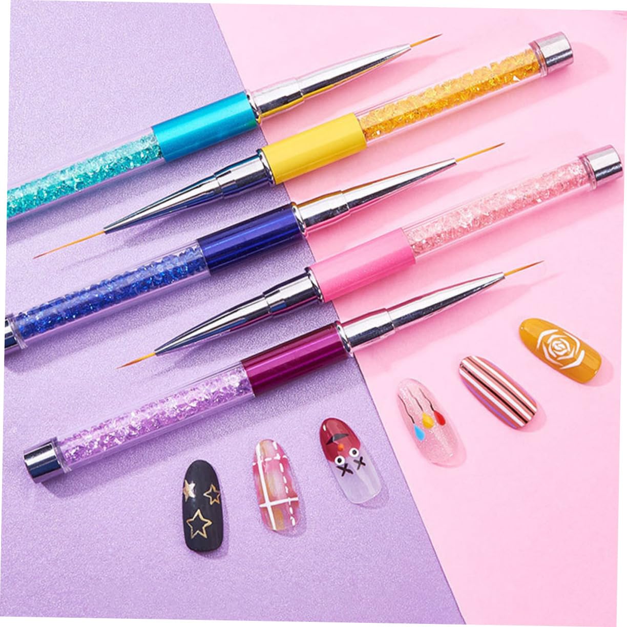 FRCOLOR 25 Pz set di pennelli per unghie pennelli unghie professionali pennelli unghie gel strumenti per manicure professionali penne in gel accessori per unghie strumento per manicure AbS