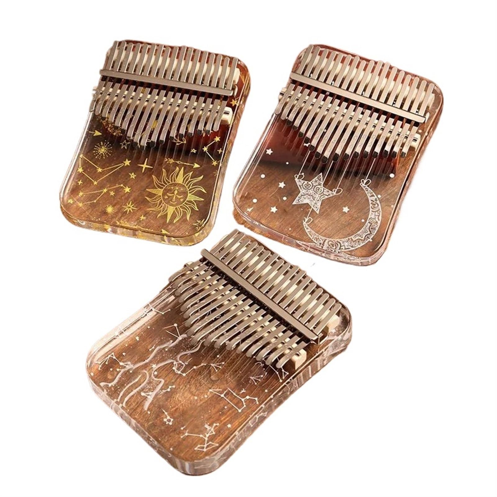 Pianino Kciukowe Kalimba 21-klawiszowy Profesjonalny Fortepian Kciukowy 21-klawiszowy Kalimba Akrylowy Instrument Klawiszowy Kciukowy(B)