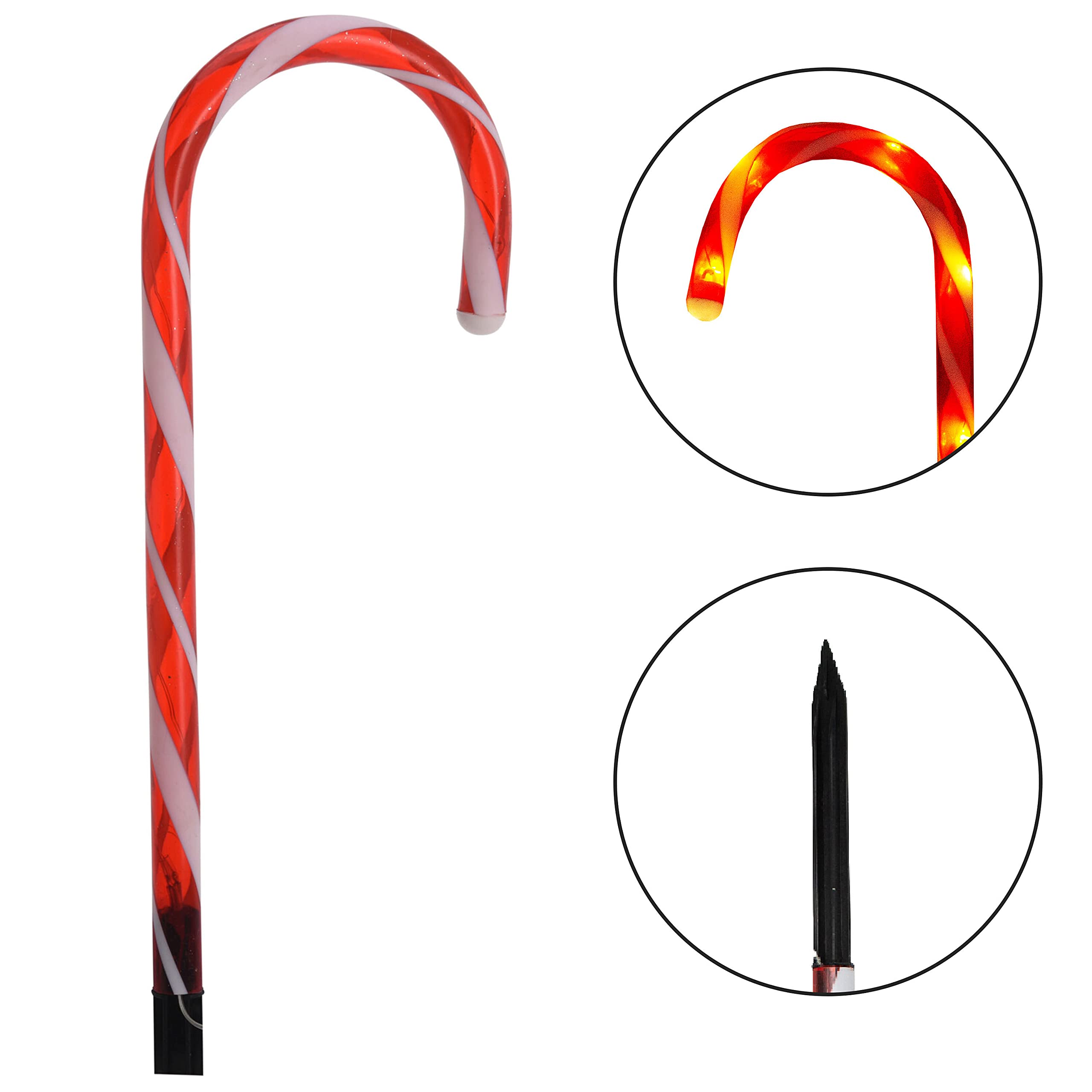 12 Zuckerstangen-Lichterketten Für Draußen – 46 Cm, 8 Beleuchtungsmodi, Wasserdicht