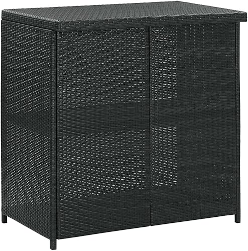 Miniatura 3 de vidaXL Juego de 3 piezas moderno para exteriores, ratán de polietileno negro con cojín blanco crema, marco de acero, adecuado para interiores y