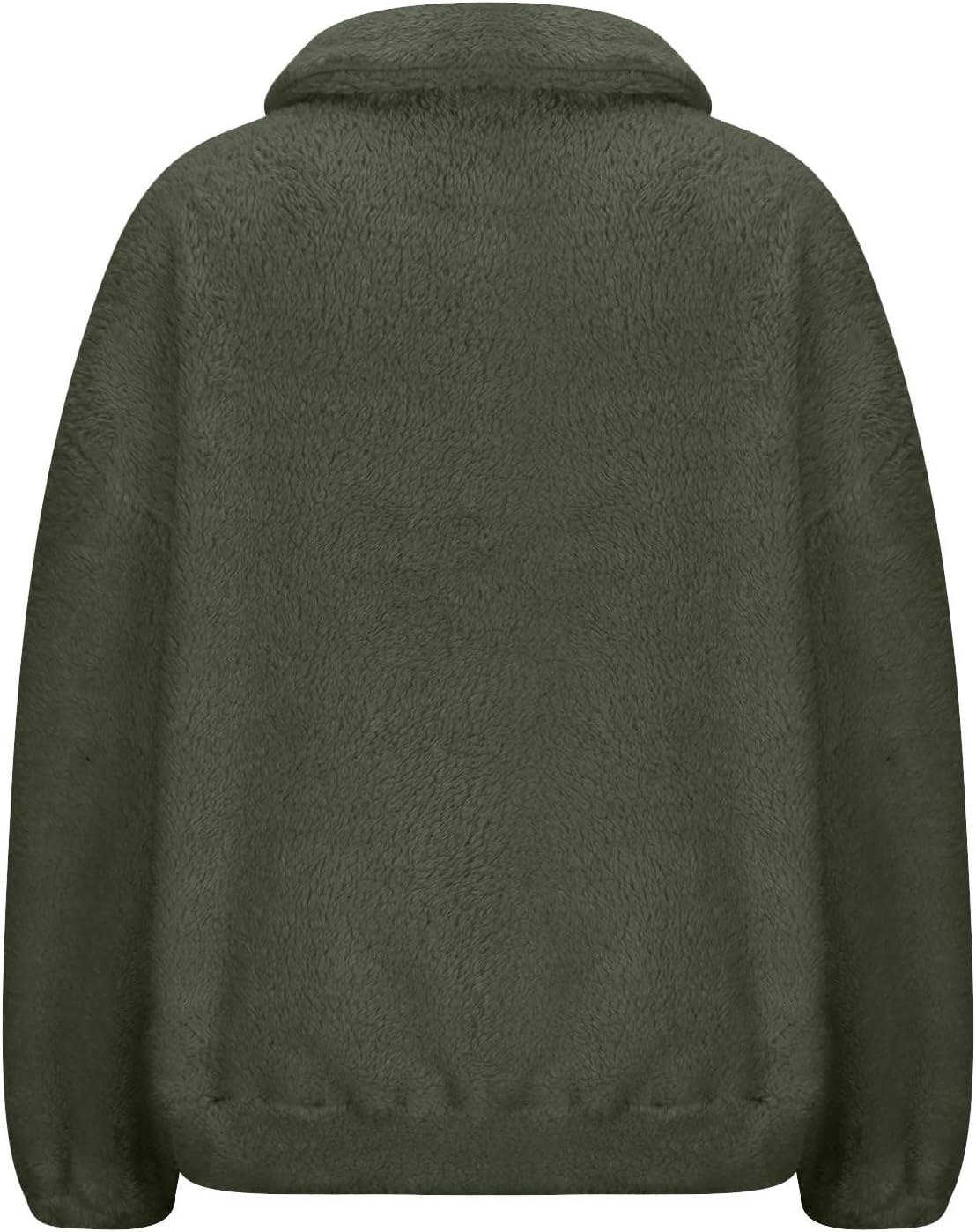 Women Quarter Zip Sherpa Pullover Fleece Fuzzy Cropped Oversized Sweatshirts Long Sleeve Casual Fall Warm Winter Coat - Image 4