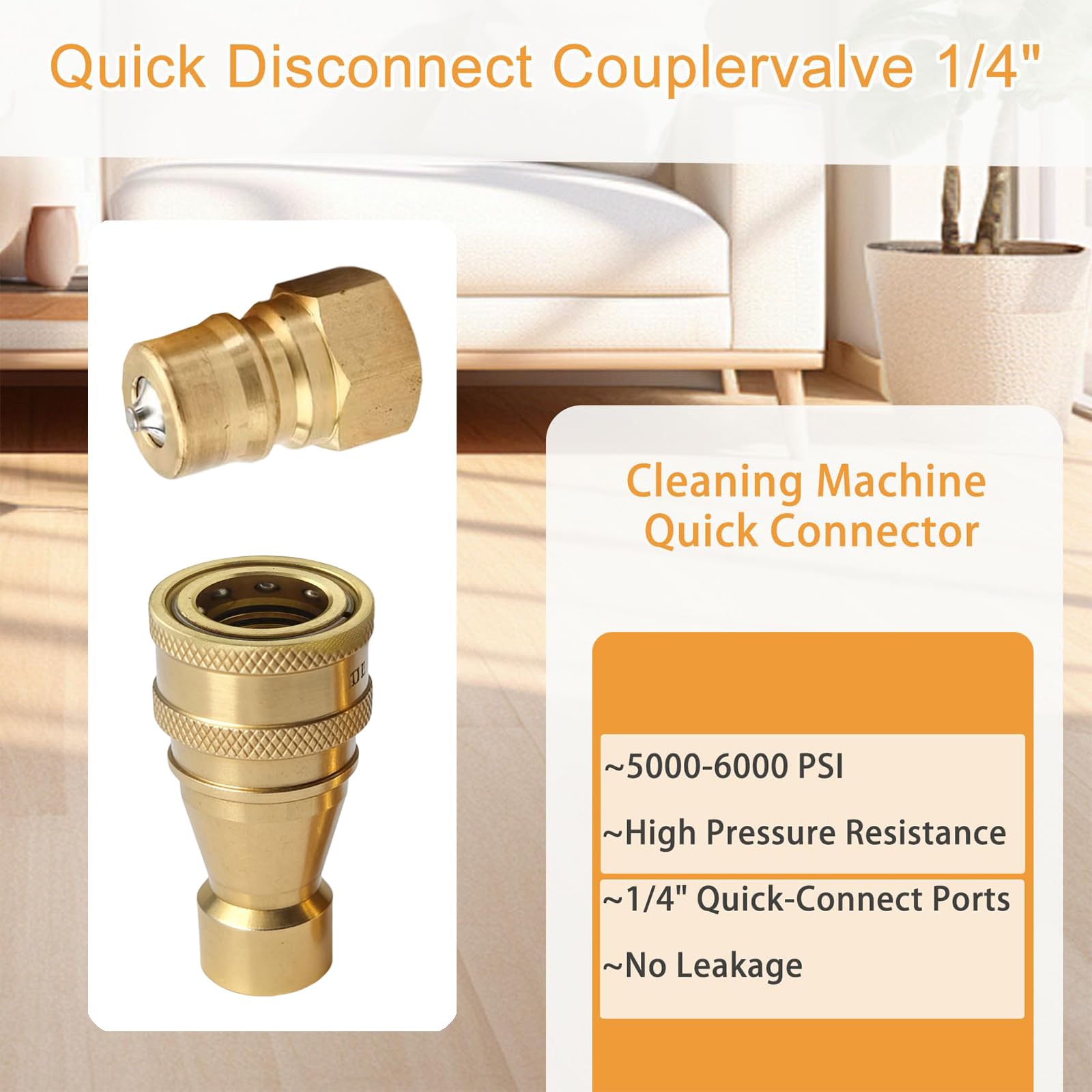 Durablity Bronze - Juego de 4 accesorios de desconexión rápida a prueba de fugas para compresores, ajuste de bronce