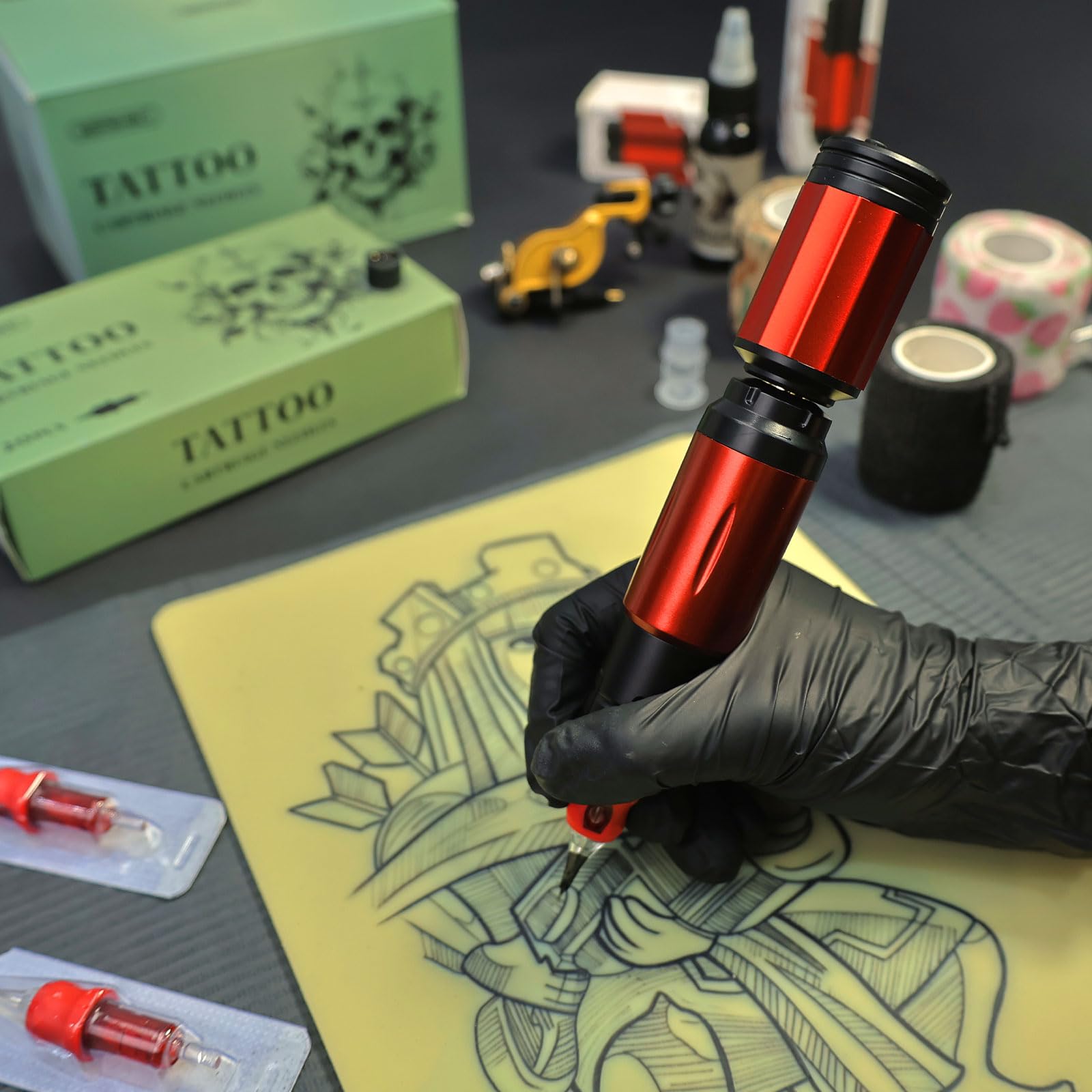 Amazon.com: AIDEN Wireless Tattoo Machine Kit Tattoo Practice Pen