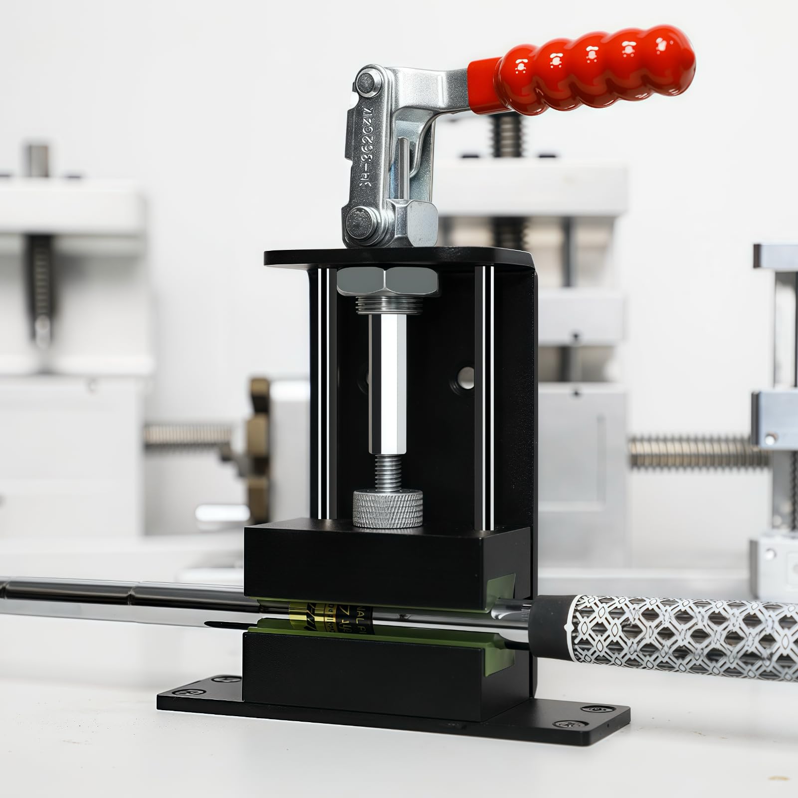 Maysun Heavy-Duty Golf Club Regripping Kit with Shaft Vise Clamp & Grip Remover Tool – Professional Aluminum Bench-Mounted Golf Grip Repair System (4