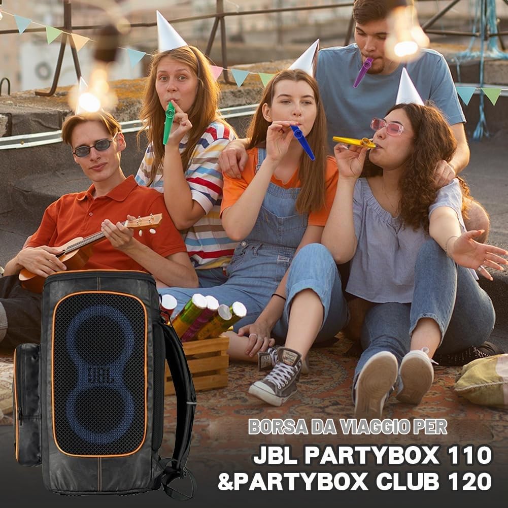 Borsa da Viaggio per JBL PartyBox 110/PartyBox Club 120 Altoparlante Portatile, Zaino Protettivo Custodia per il Trasporto e la Protezione
