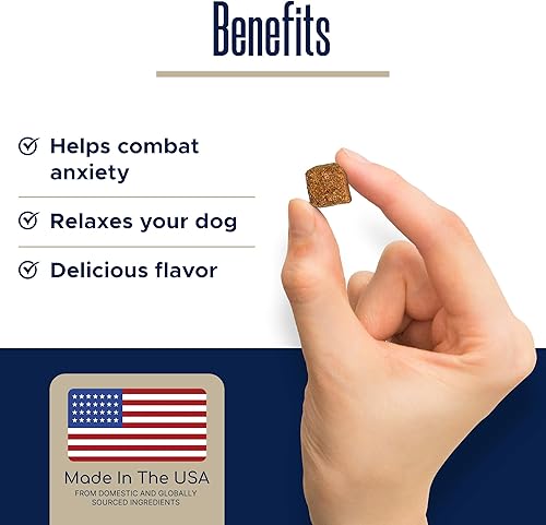 Miniatura 6 de Masticables calmantes para perros con melatonina, 60 deliciosas golosinas suaves para aliviar la ansiedad de perros grandes y pequeños, incluye