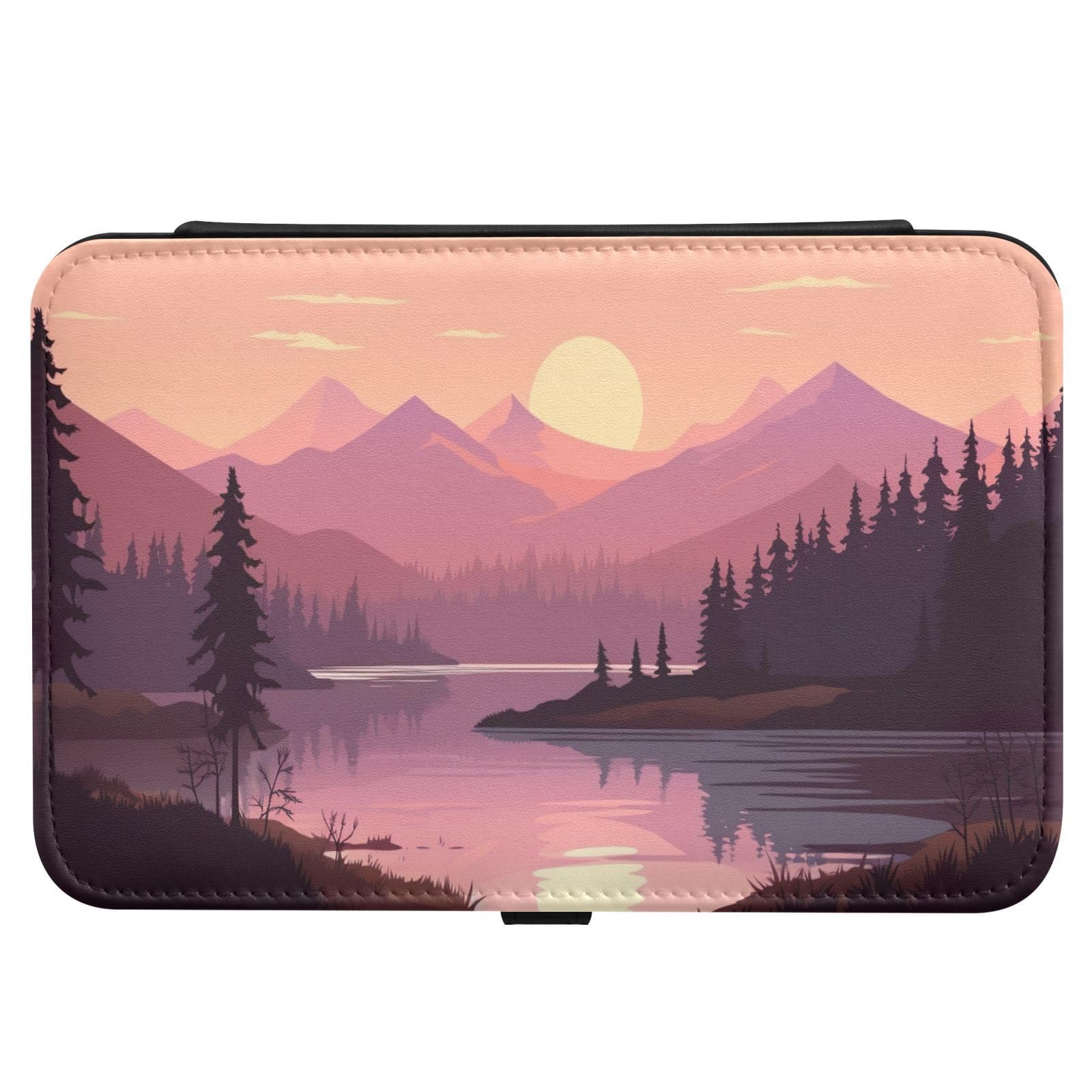 Haskirky Landscape Landscape Jewelry Box Portable PU Leather Travel Jewelry Organize for Women Jewelry Storage Display Holder for Ring, Necklace, Earring