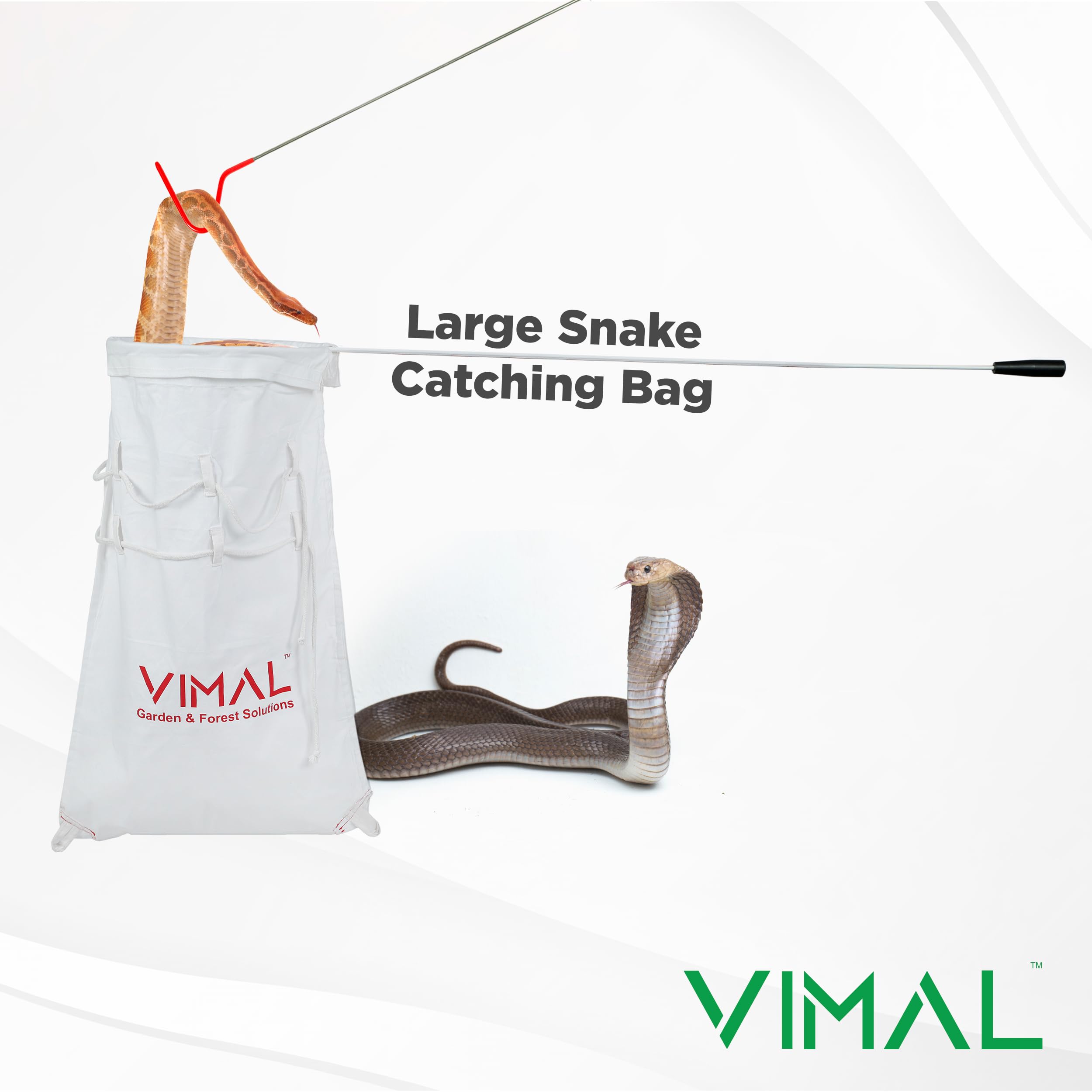 Vimal Heavy Duty Reptile Handling Drawstring Bag with Handle | Large 80 x 44 cm Breathable Cotton Transport Pouch | Reinforced Safety Corners for Snakes & Reptiles