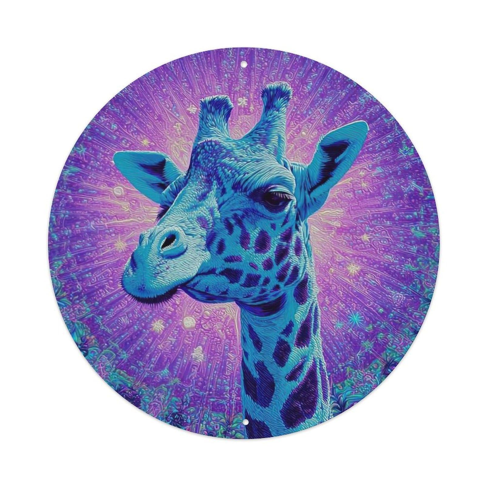 Vintage Animal - Giraffe Vintage Metal Tin Sign Plaque Wall Decor for Cafe, Club Bar, Office, Garden Metal Poster 8x8Inch