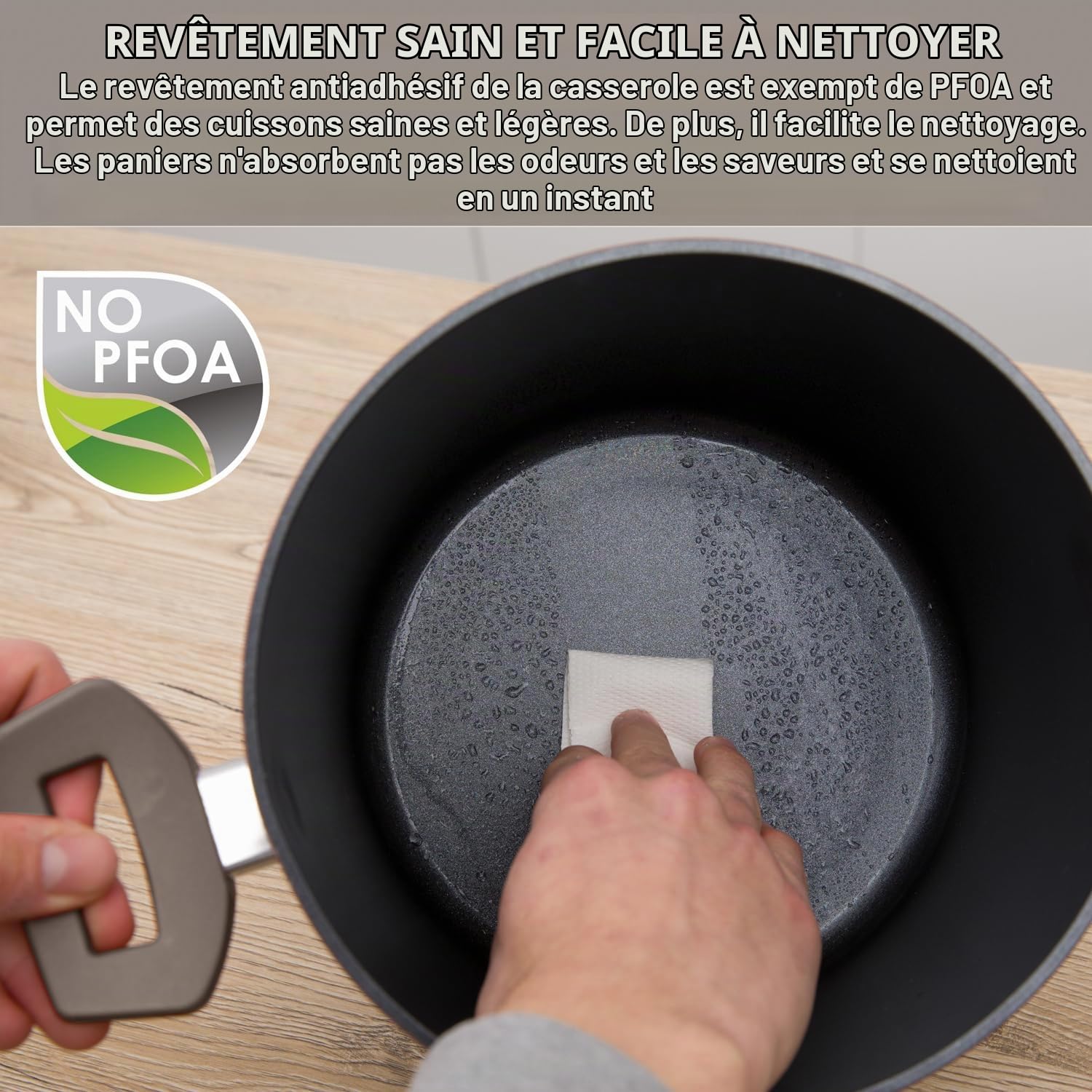 KASANOVA Marmite à Pâtes 22 cm avec 2 Paniers et Couvercle – Cuiseur pour Pâtes et Légumes, Double Panier pour Cuissons Simultanées, Compatible Induction et Tous Feux (Taupe)