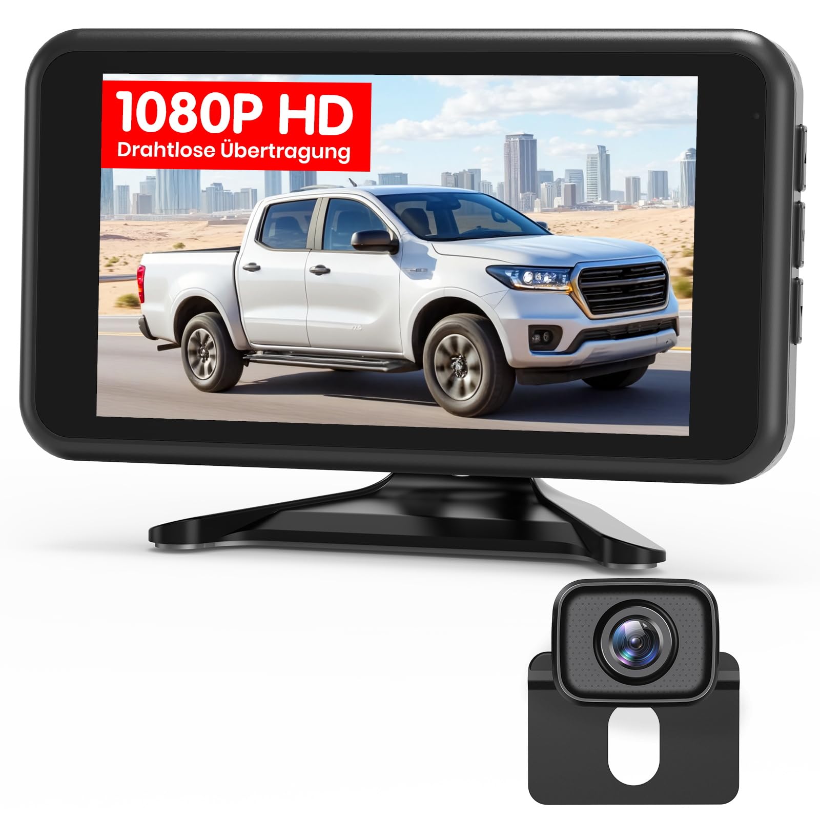 AUTO-VOX W12 Caméra de Recul sans Fil : Écran 5" 1080P, Double Canal, Installation Rapide, Signal Numérique Stable, IP69K Étanche & Vision Nocturne, pour Voiture, SUV, Camping-Car, Remorque