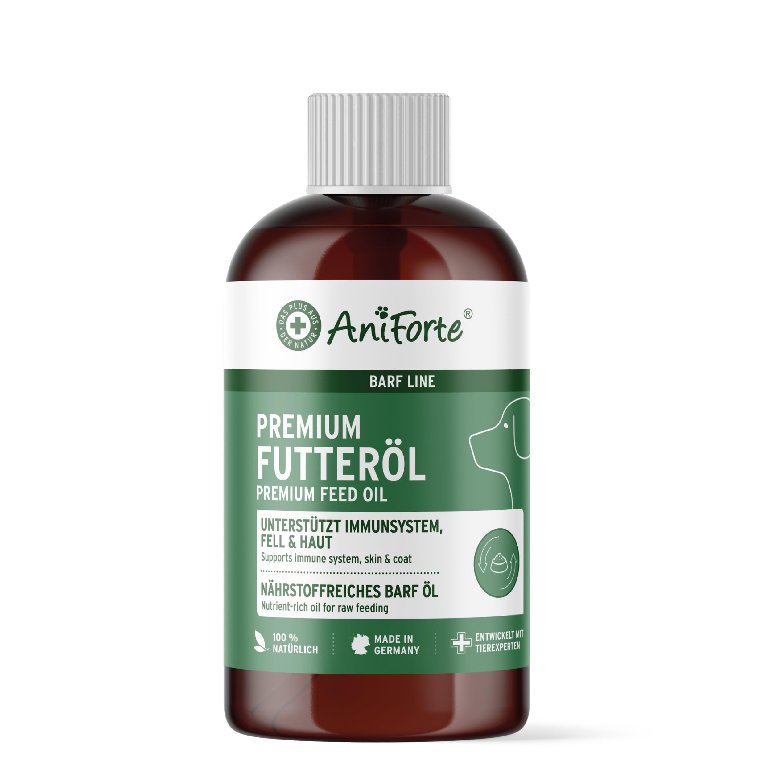 AniForte Barf Futteröl für Hunde – 500 ml, kaltgepresstes Premium Barf Öl
