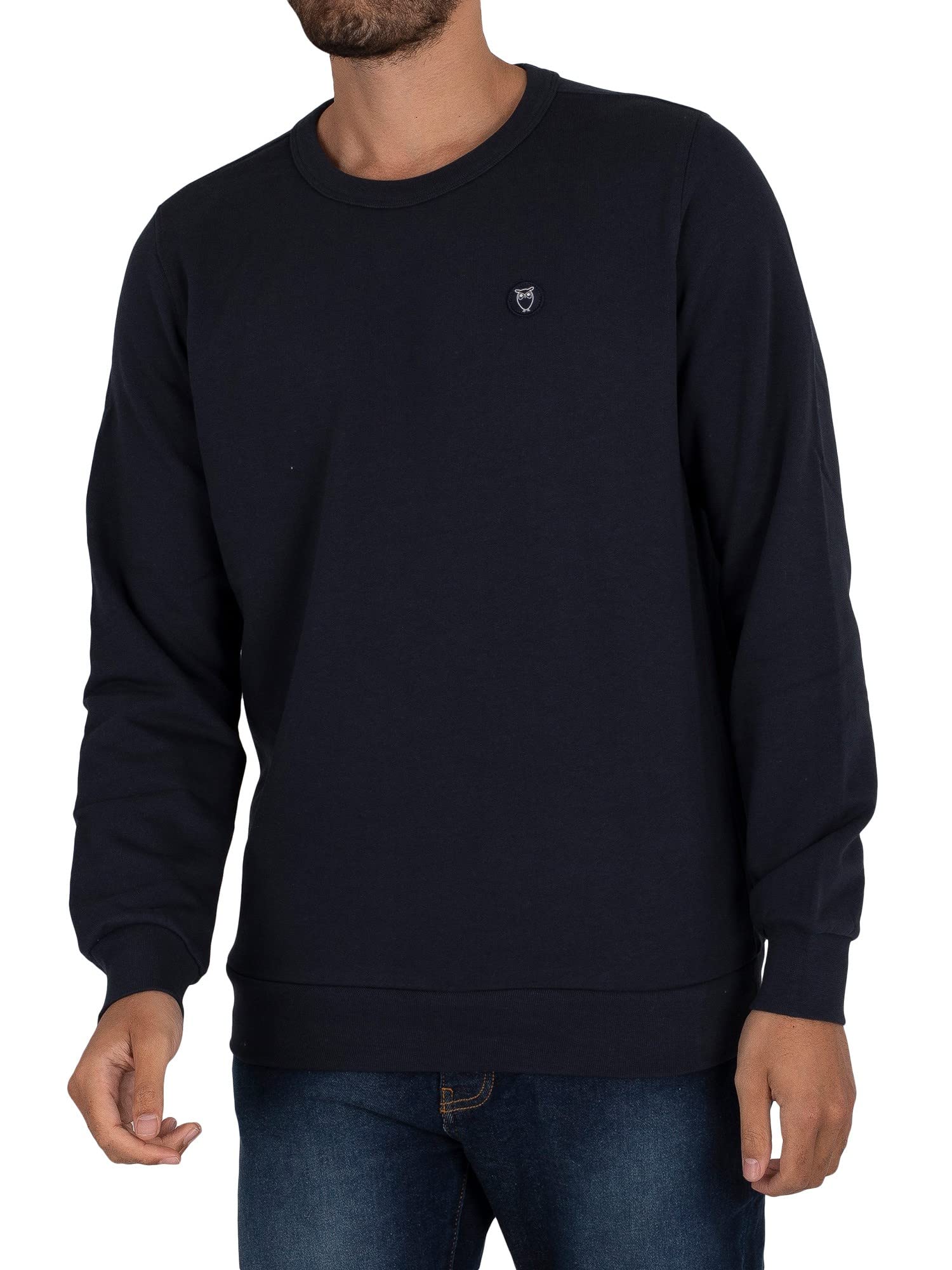 KnowledgeCotton ApparelMen's Basic Badge Sweatshirt, Blue, L