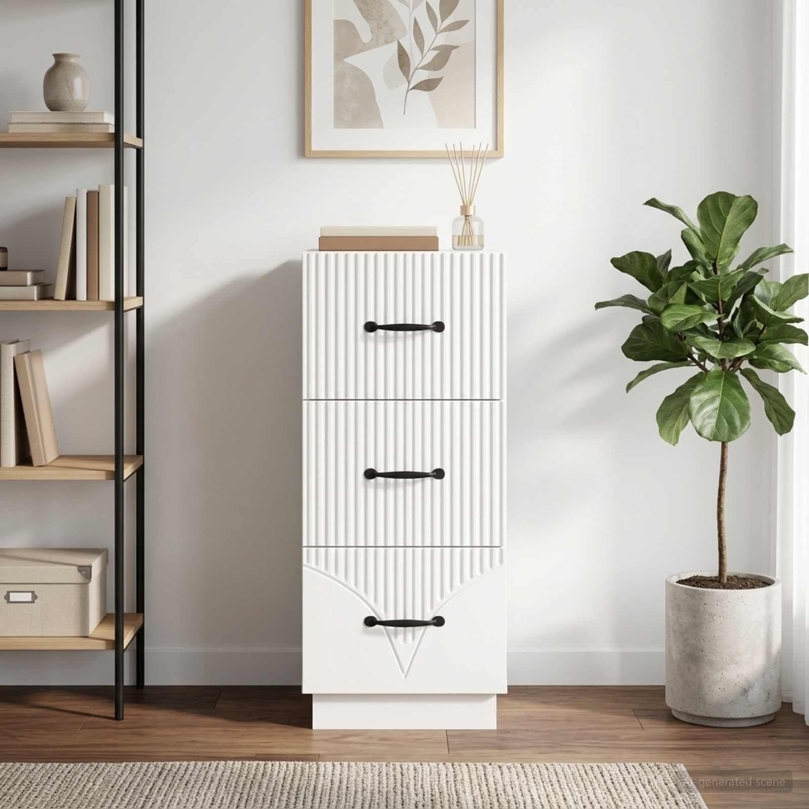 Armoire à Tiroirs Blanc 33 x 34,5 x 87 cm Bois d'Ingénierie