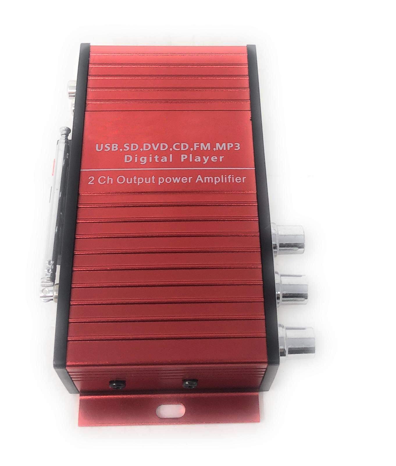 TEMPO DI SALDI Amplificador de audio de 2 canales, estéreo, entrada USB, lector de tarjetas SD, con mando a distancia