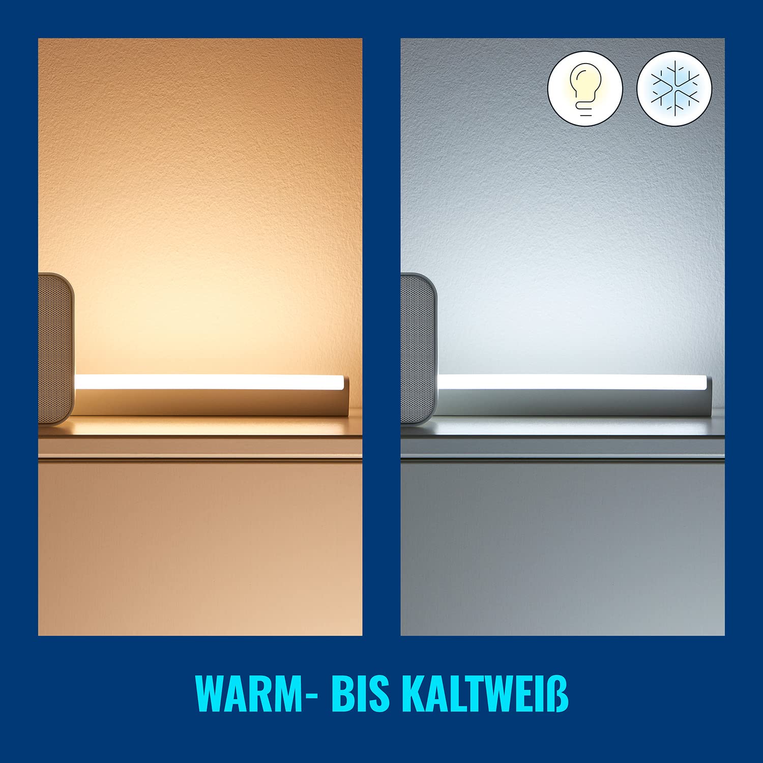 WiZ Tunable White and Color Lightbar Doppelpack (400 lm), RGB LED-Lightbar mit 16 Mio. Farben oder warm- bis kaltweißem dimmbarem Licht, smarte Lichtsteuerung über WLAN per Stimme/App, weiß, 2er Pack