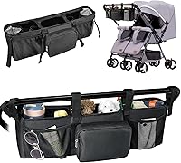Vista 1 de Organizador doble para cochecito, organizador de cochecito doble compatible con cochecitos dobles Bob Doubles, accesorios para cochecitos de correr