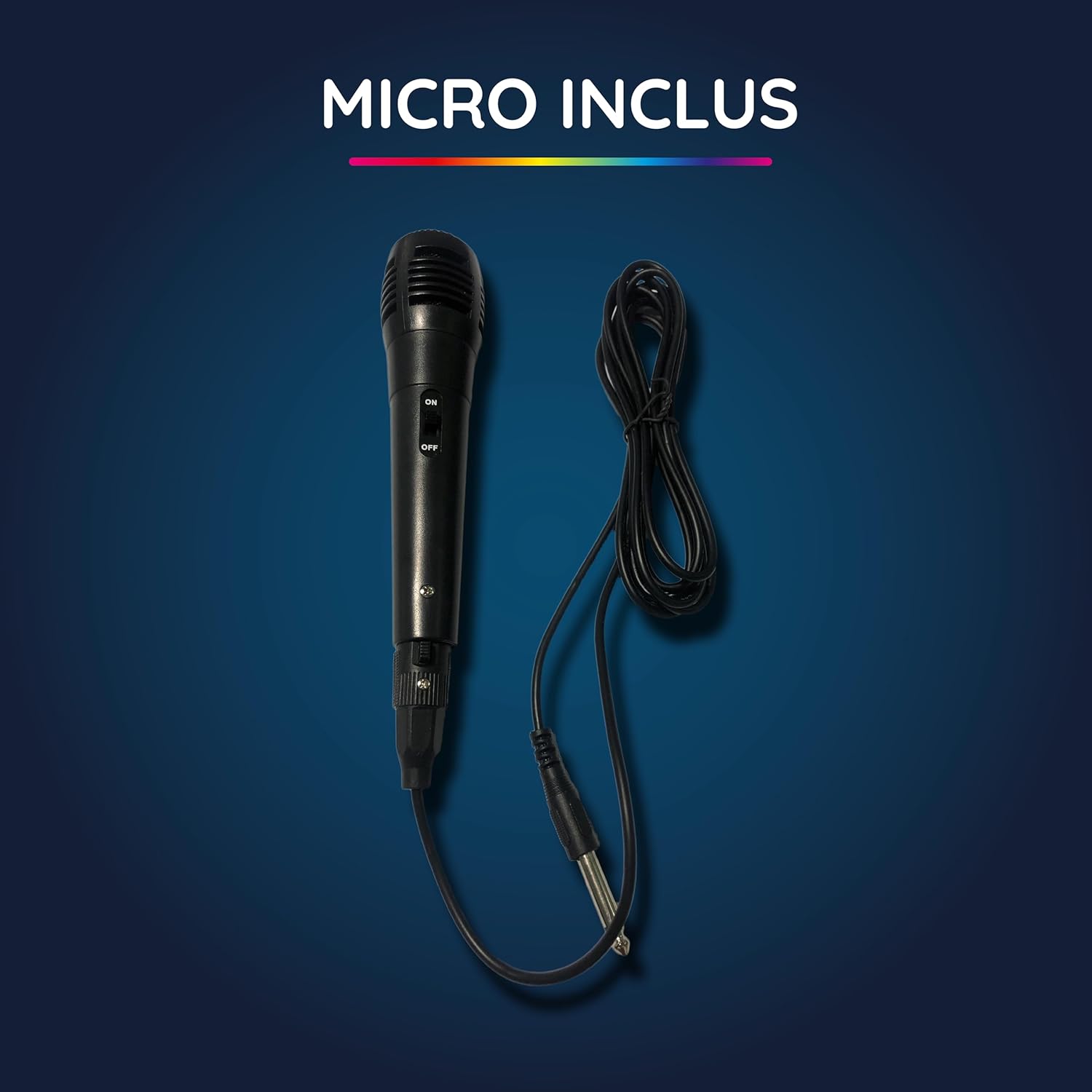 Wired microphone included with the R-MUSIC Blaster M speaker