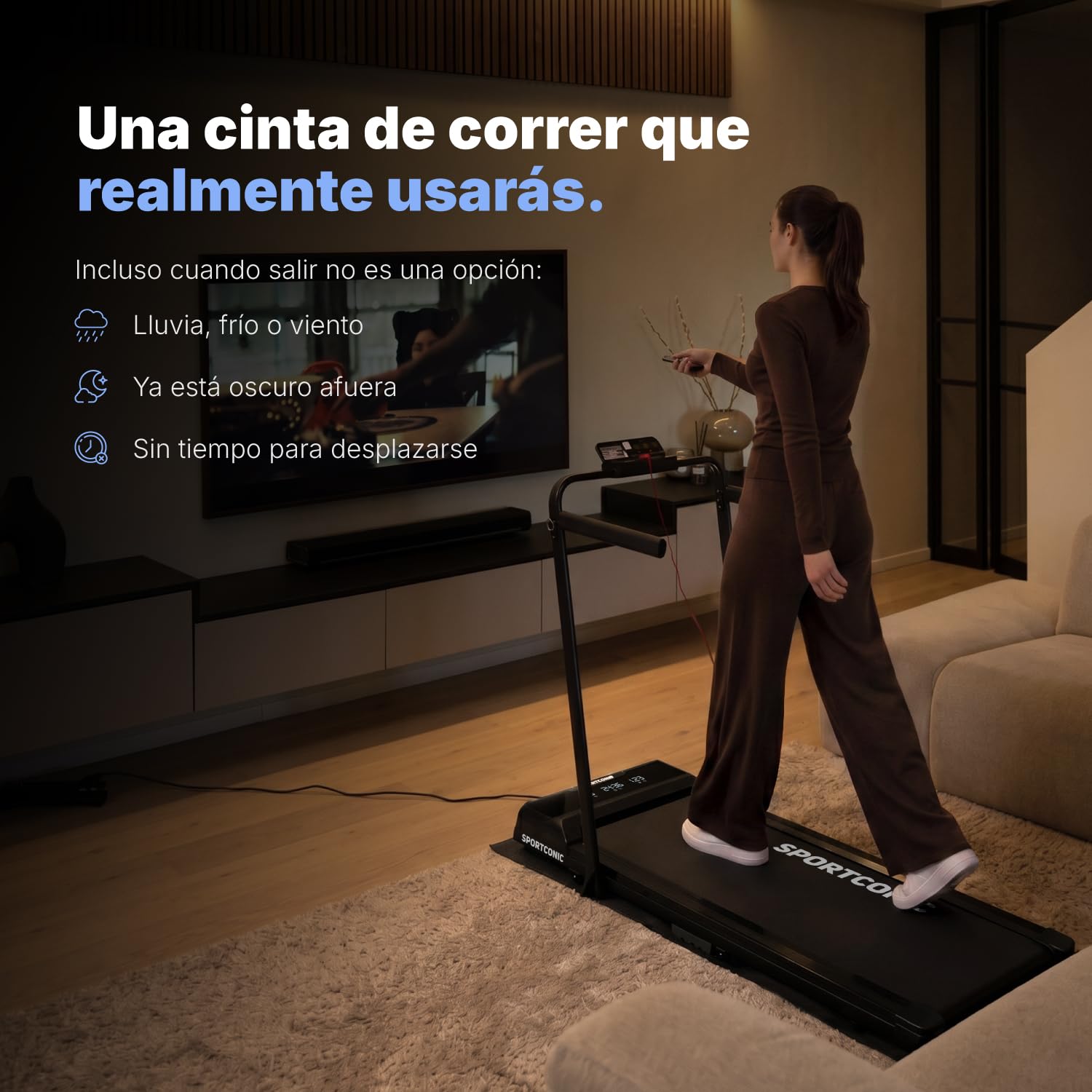 Sportconic Cinta de Correr Plegable con Inclinación, Walking Pad, Caminadora Electrica para Casa, Cinta de Andar Silencioso y Compacto