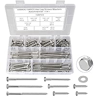 Vista 22 de Hakkin Tornillos hexagonales de 3/8 pulgadas, 60 piezas surtidos de tornillos y pernos de madera surtidos de 1-1/2 pulgadas 2 pulgadas 2 1/2