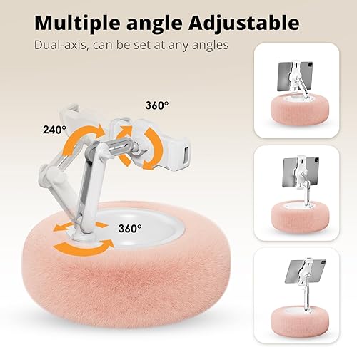 Miniatura 4 de Soporte de almohada para tableta para leer, soporte ajustable para tableta para cama con cuenco desmontable para aperitivos, se adapta a