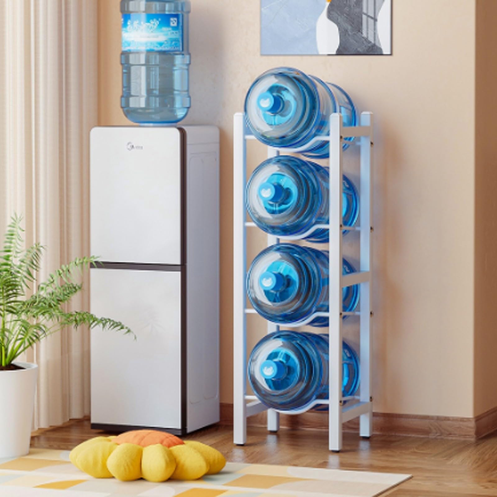 Garrafones Agua Ajustable | Metálico, Estante Pie para Botellones, Antislizante, Soporte para Garrafones Agua, Cocina, 2 Niveles