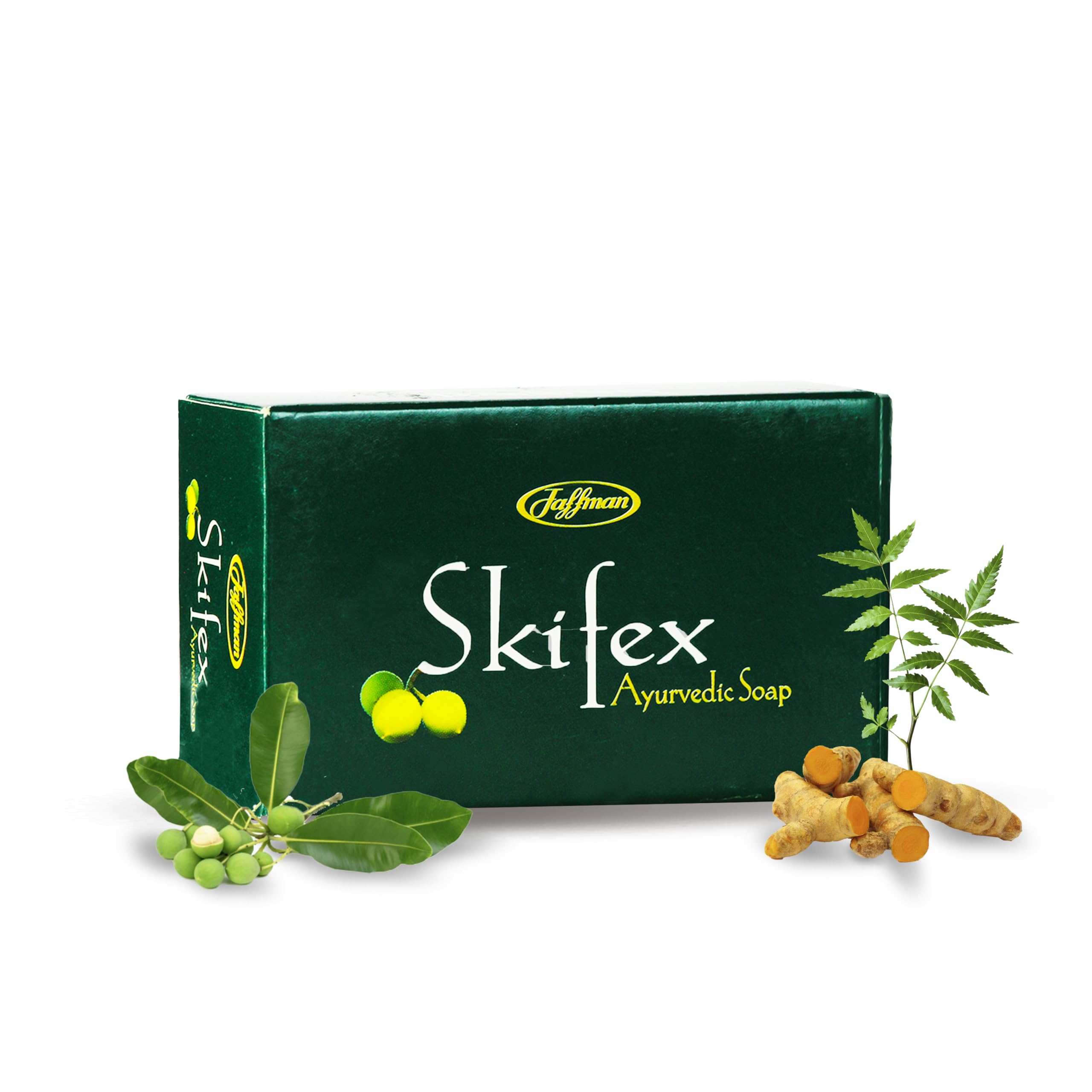 Skifex Ayurvedic Soap | With Turmeric, Tamanu Oil, & Neem Oil | Paraben & Sulphates free | Natural & Skin care soap| Pack Of 1