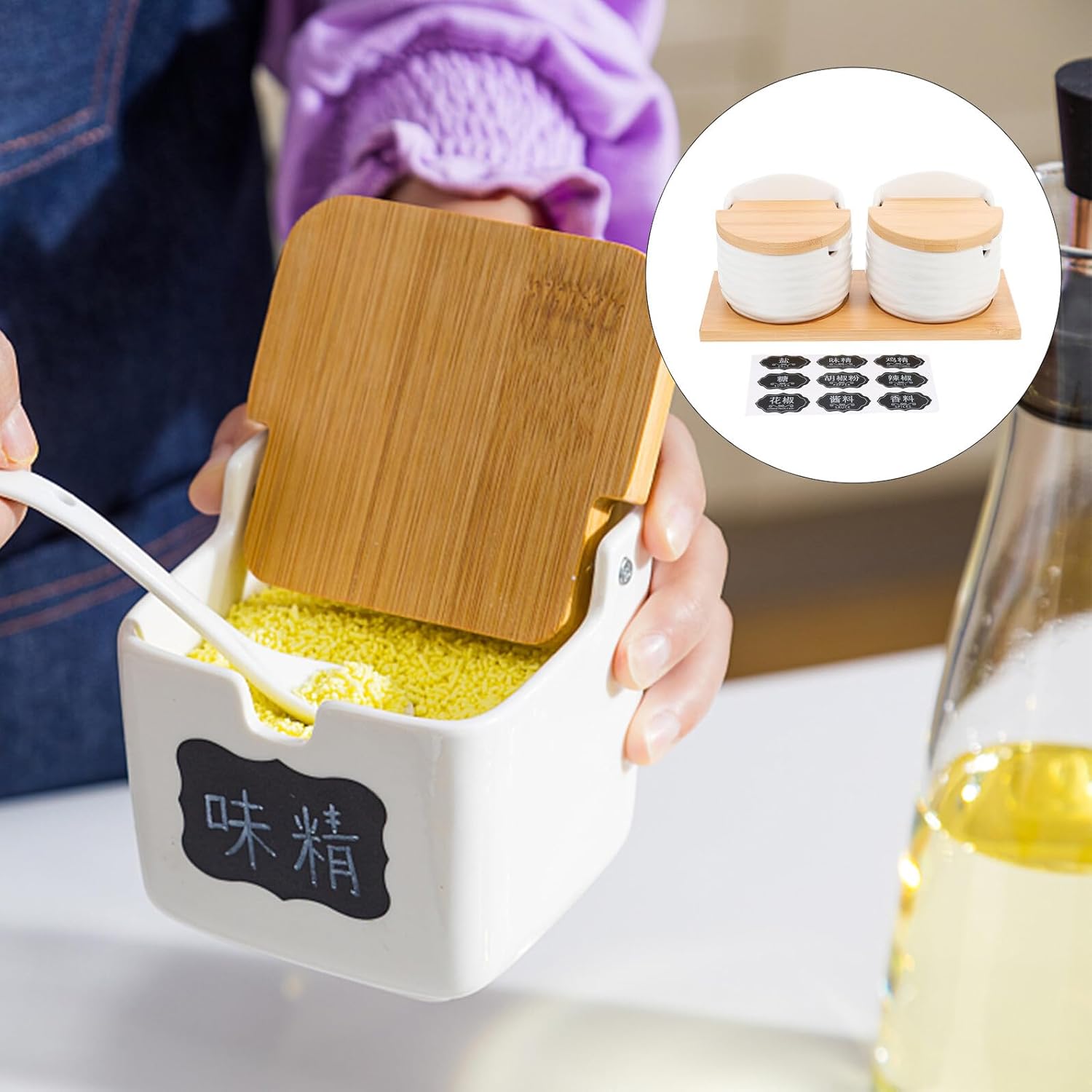 Ceramic Seasoning Jars with Smooth Grinding Design Multi-function Spice Containers for Kitchen and Restaurant Practical Storage for Salt Pepper and Spices