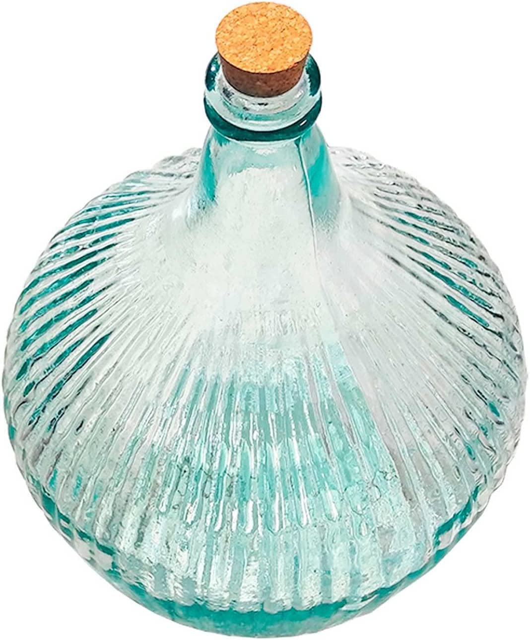 AC Garrafa Vidrio Transparente en Estilo Apple, Disponible Varios Modelos y tamaños capacidades, Elegir Sus Favoritos (16 L, Rayada C/TAPÓN)