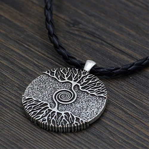 Miniatura 5 de Leprato Collar de talismán vikingo para hombre, con brújula de lobo nórdico Mjolnir, amuleto de valknut amuleto, colgante de runa vikinga nórdica,