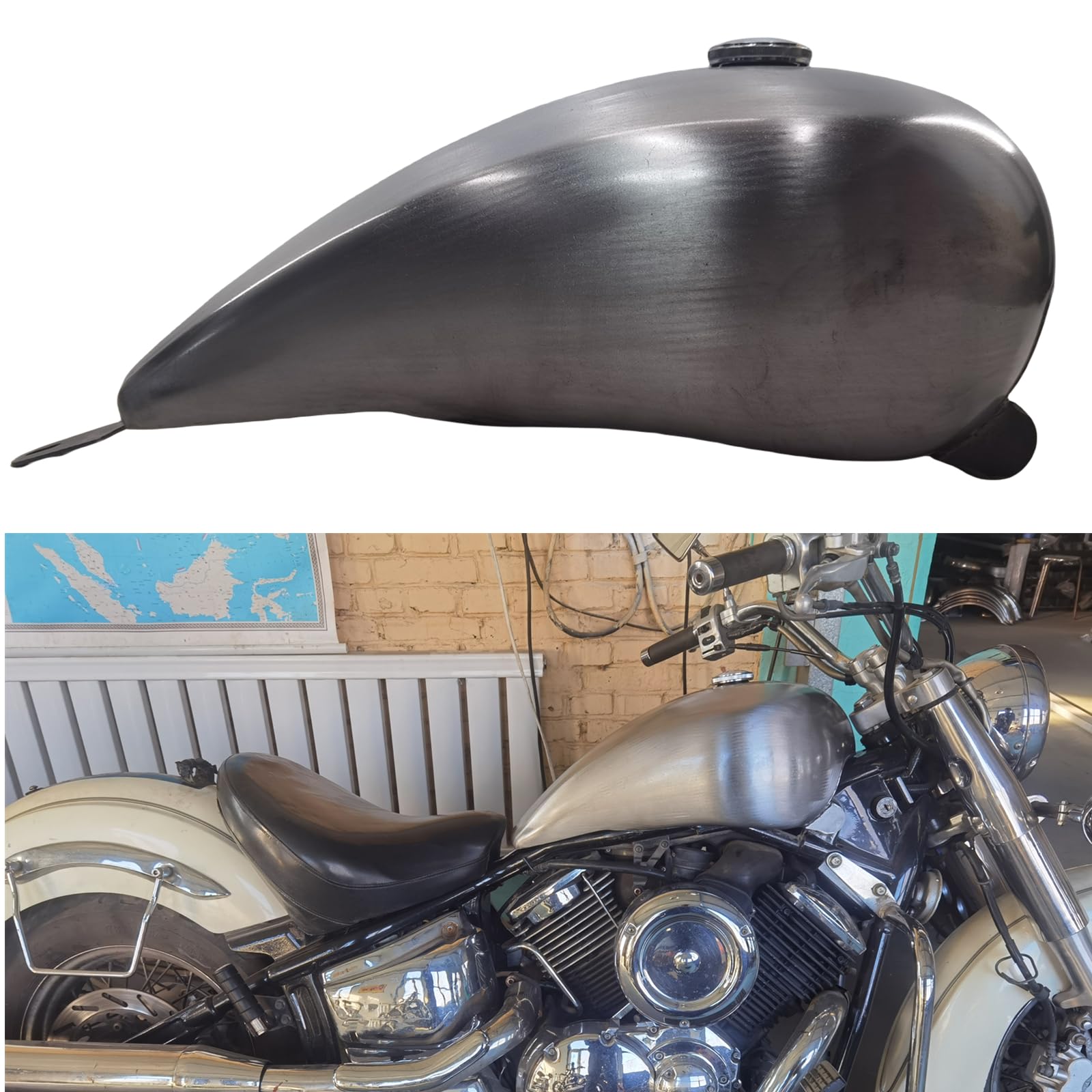 Amazon | 15L オートバイガソリン燃料タンクキットヤマハドラッグ 
