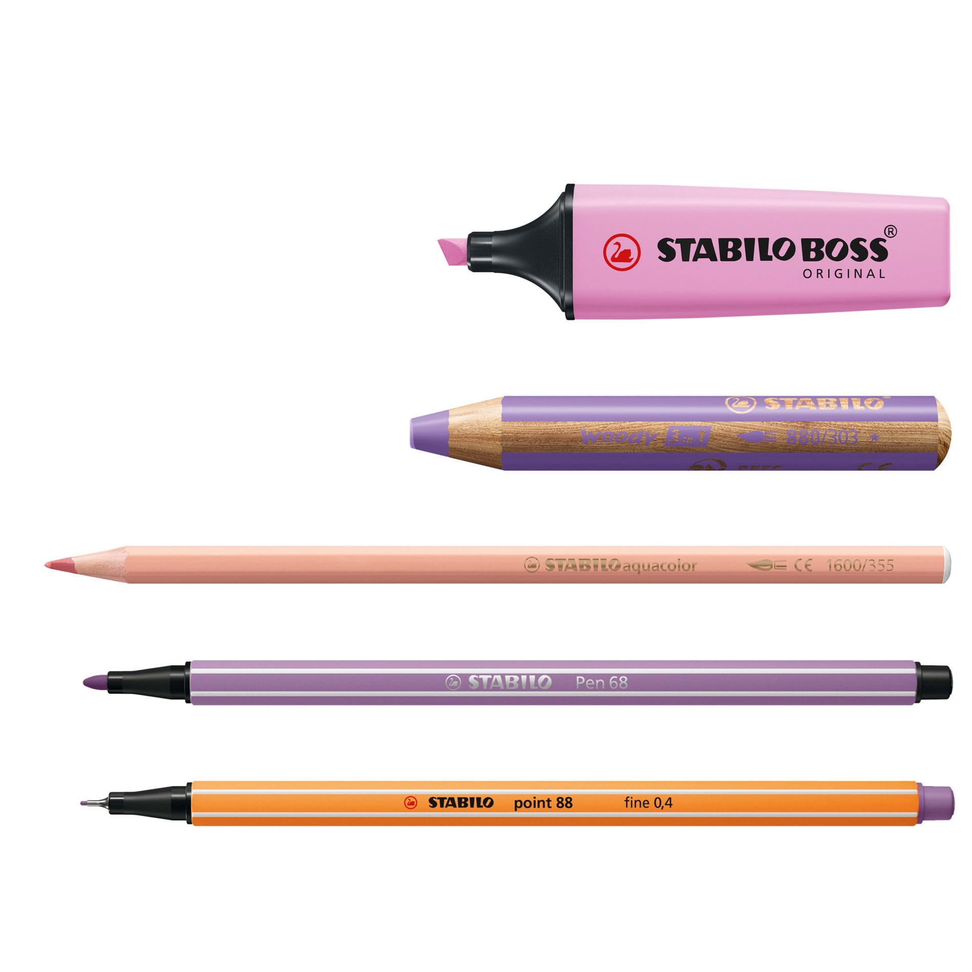 STABILO - set de rotuladores - ARTY Creative Set | Pastel, pack de 50, fluorescente, lápices multiusos, lápices de color acuarelables, punta fina, rotuladores Premium