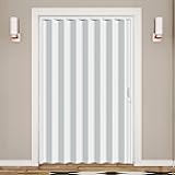 DIYHD 60X80in Interior Accordion Door,White Double Layer PVC Folding Door for Closet & Doorway, No Floor Track, Space-Saving Closet Doors, Includes Mounting Hardware,Handle,Latch, Close Left/Right