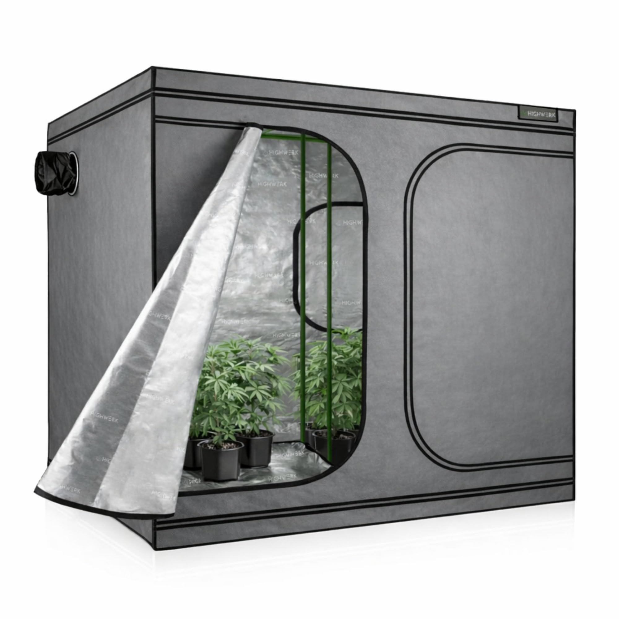 Tenda da coltivazione 240 x 120 x 200 cm | MyHomeGrow Grow Tent, grigio | Tenda da coltivazione indoor per la coltivazione di piante | Growbox, Homegrow, armadio da coltivazione