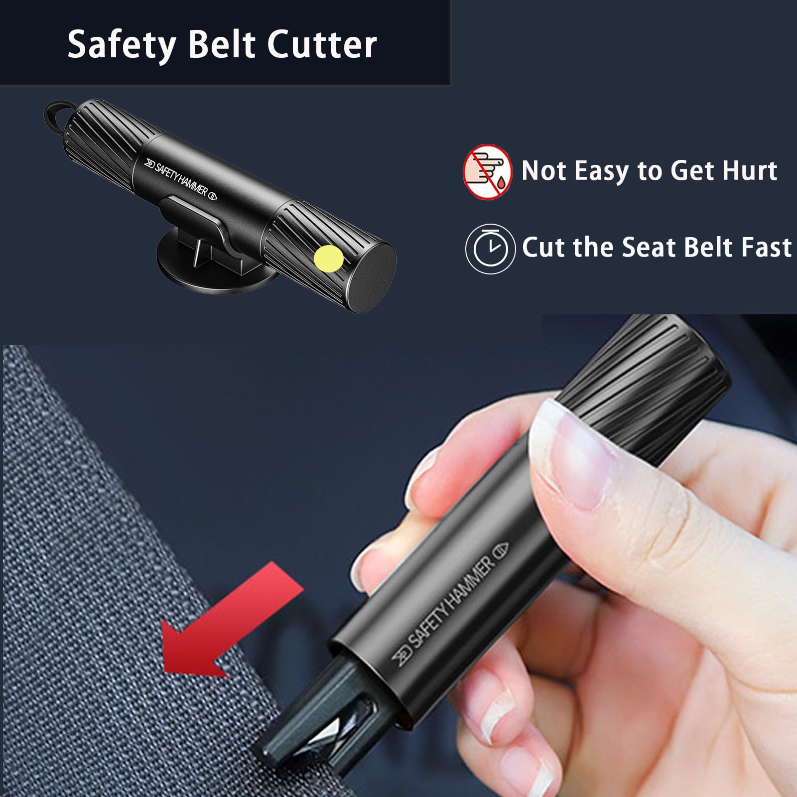 Safety Hammer - Window Breaker & Seatbelt Cutter -6