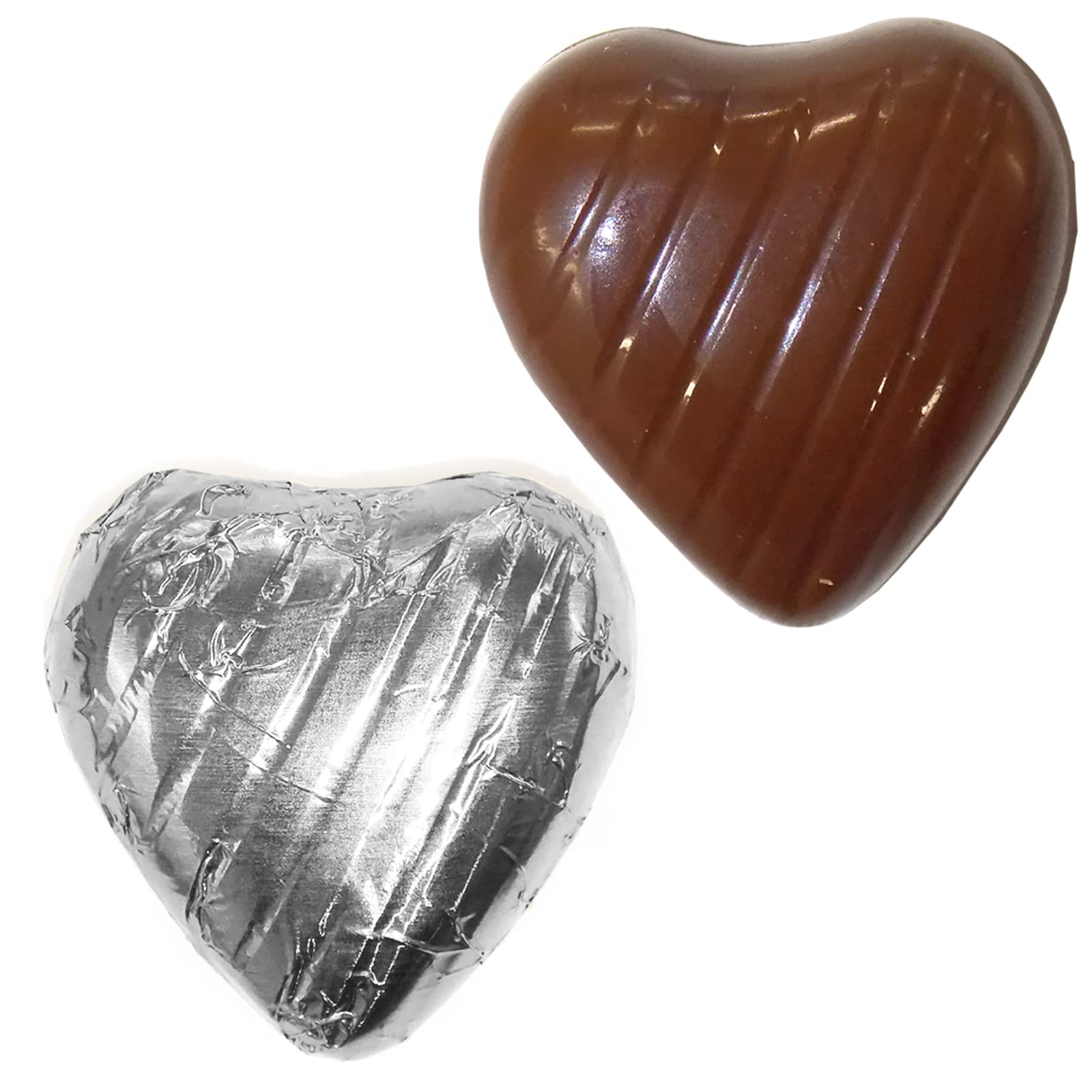 100 Chocolate heart, Silver chocolate hearts, Individually wrapped chocolates ideal for Valentines Day, Mothers Day,Fathers Day Celebration,