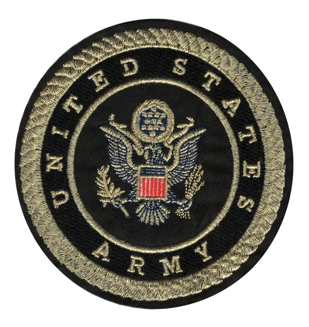 United States US Army Applique Embroidered Sew-on Patch ; Size: 11.5cm x 11.5cm for Jackets, Caps, T-Shirts, Bags, Jeans, Pants, Outdoor Clothing ; Imported from Malaysia (1 Piece). (Code: M-18)