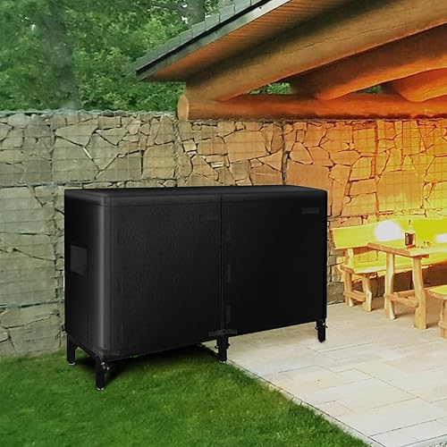 Miniatura 7 de BDL Cubierta impermeable para estante de troncos de 8 pies, resistente al agua, 600D, Oxford, para exteriores, con solapa frontal que se abre