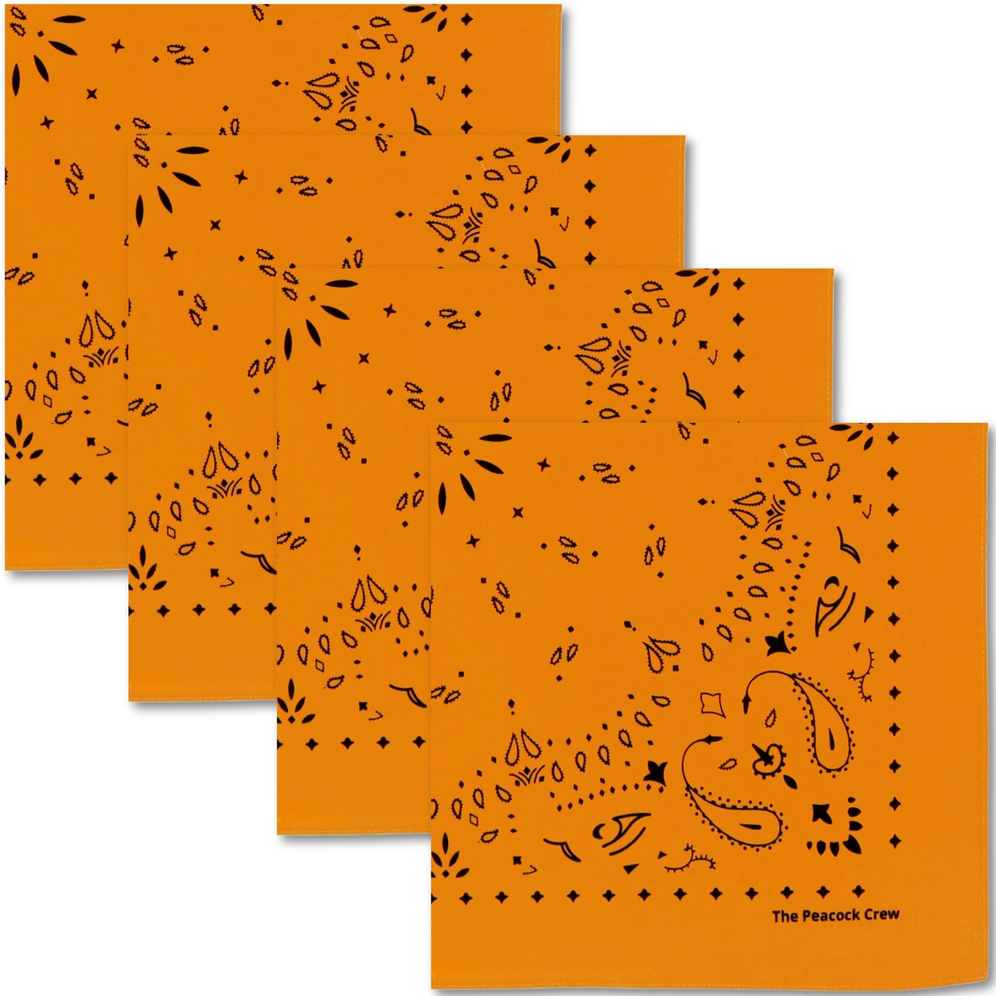 The Peacock Crew Premium Soft Cotton Bandanas Pack for Men and Women Paisley 22 x 22 inches
