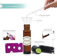 Vista 5 de Mavogel Botellas de rodillo de aceite esencial, Ámbar