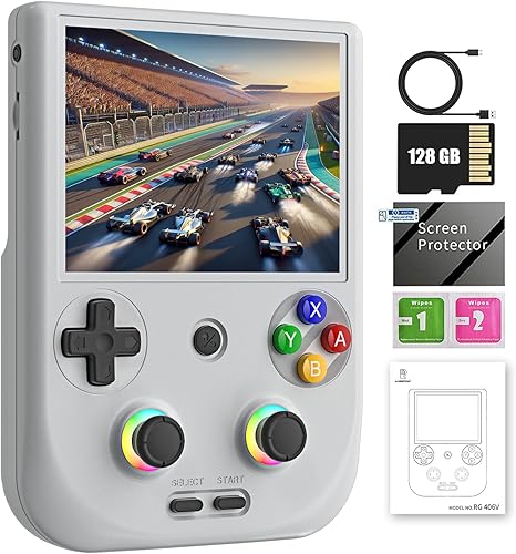 RG406V Consola de juegos portátil juegos precargados RG 406V 4 pulgadas IPS pantalla multitáctil consola de juegos retro 128G UFS2.2 Android 13
