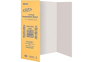 BAZIC Tri-fold Presentation Board: Large 28" x 40" White Trifold Poster Board for Projects, 30-Pack