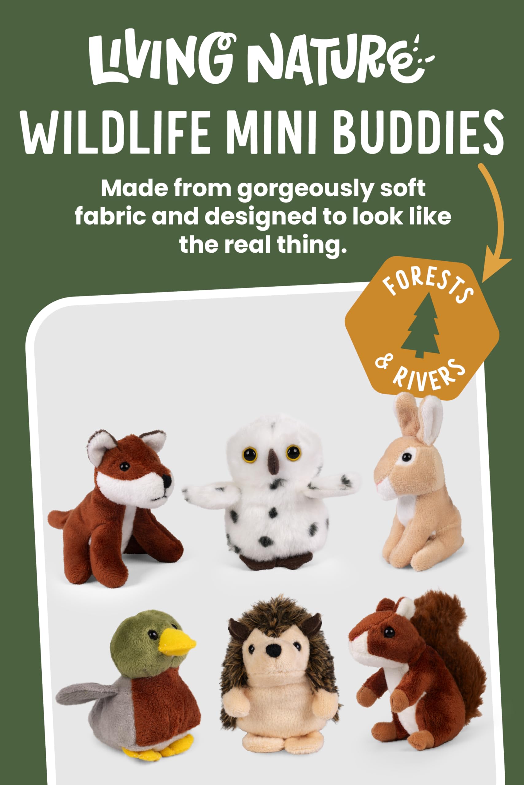 Living Nature - Peluche Cervo Bambi, 15 Cm - Morbido E Realizzato In Plastica Riciclata