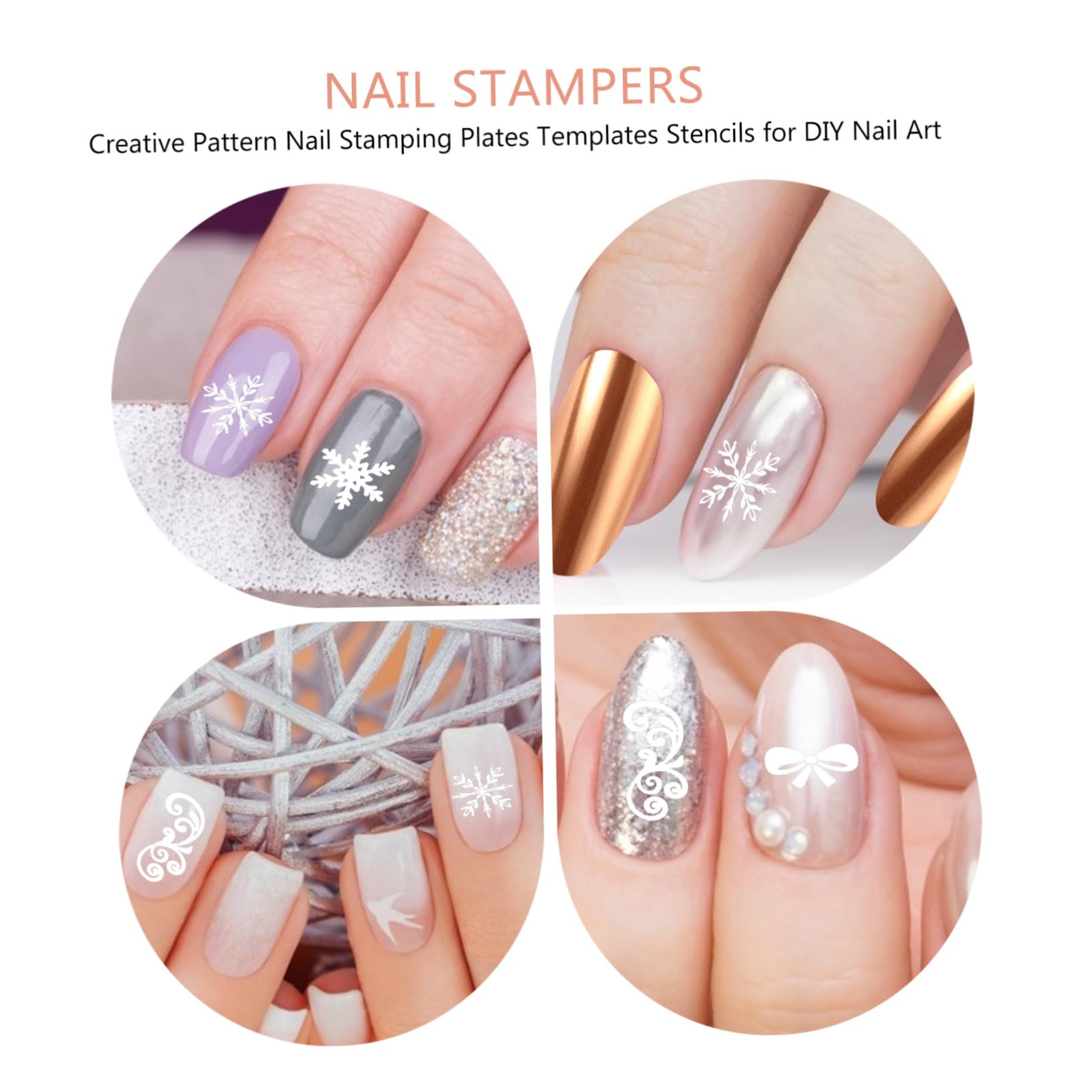 minkissy 26 Piezas plantilla de impresión de uñas plantillas de manicura de uñas placa estampadora de uñas plantillas de uñas placas de uñas clavo modelo morir