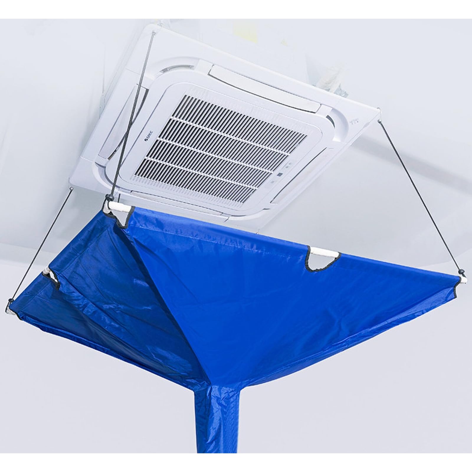 Air Conditioner Cleaning Cover for Ceiling Cassette Units, Reusable Waterproof AC Cleaning Bag with Drain Hose, Thick Oxford Cloth Wall Protection for Central HVAC Maintenance (47" x 47")