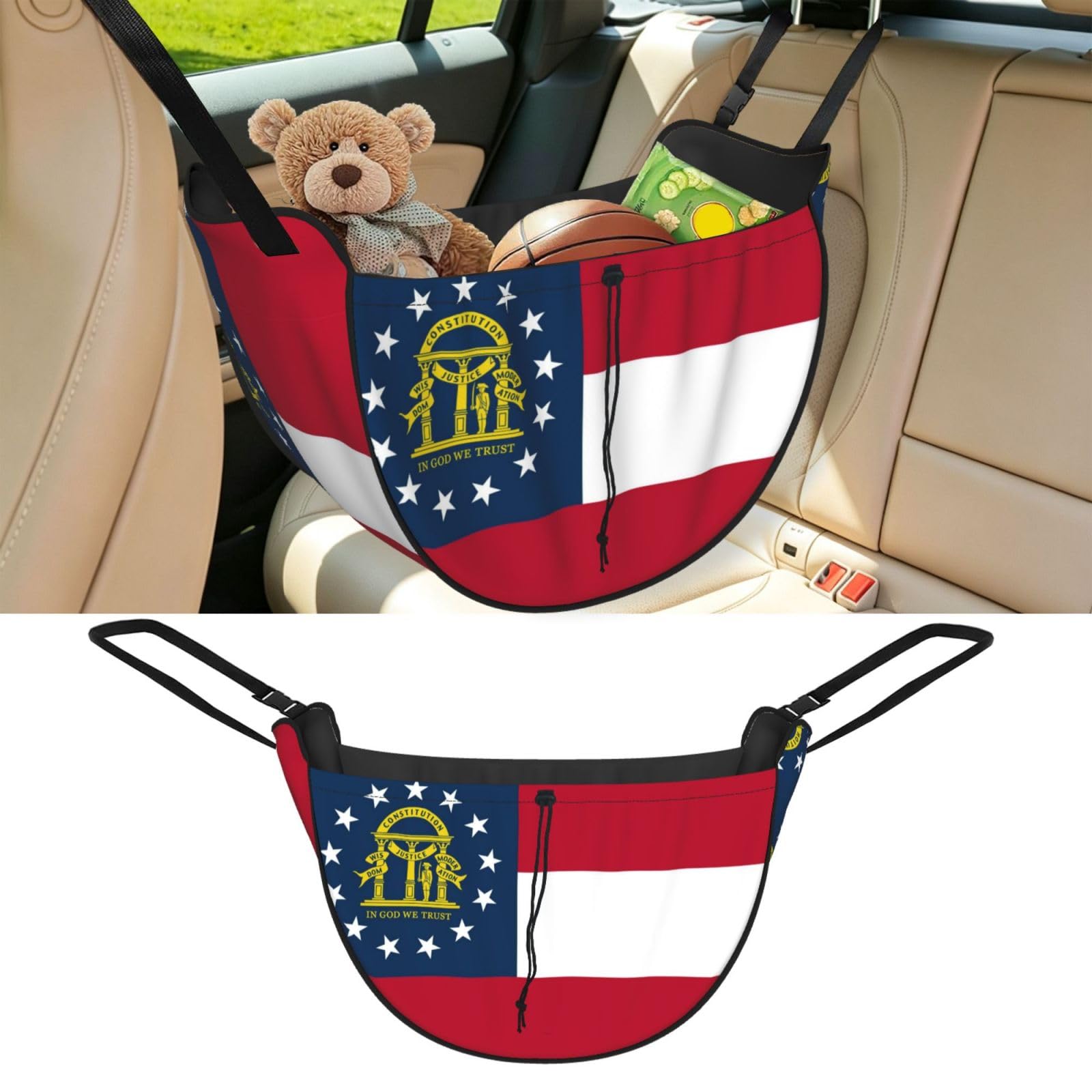 CNTDBU Flag of Georgia Car Seat Organizer-Backseat Storage Bag for Travel
