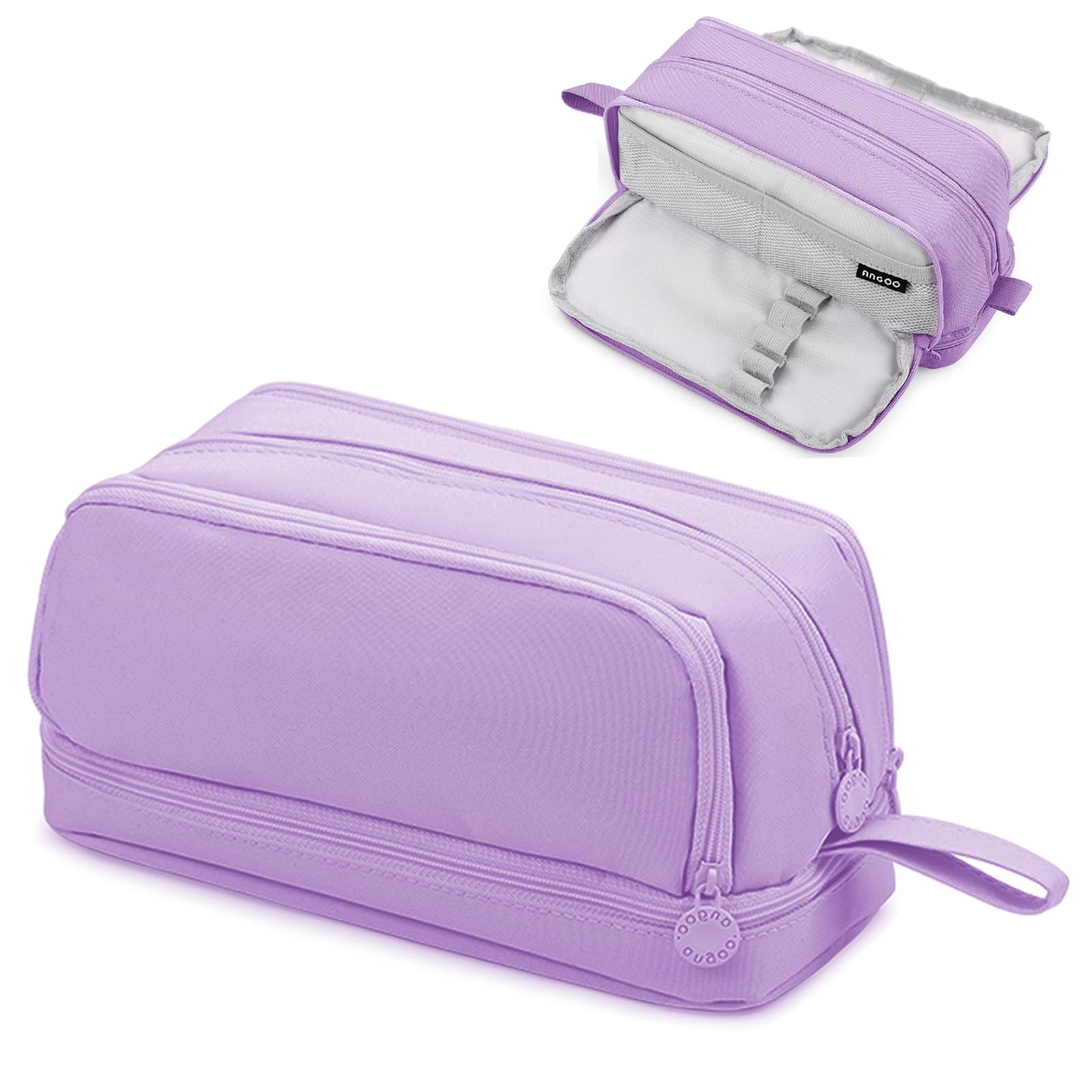 Sofore Estuche Escolar Grande Estuches Escolares 4 Compartimentos Estuches Organizador Portalapices Adecuado para Niña Niños Adolescentes Estudiantes,Púrpura