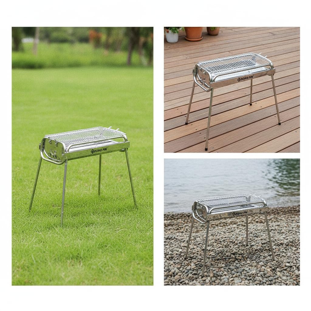 Parrilla Carbón Plegable Metal, Construcción metal, Barbacoa mesa, Picnics en parques, Para, style to 3