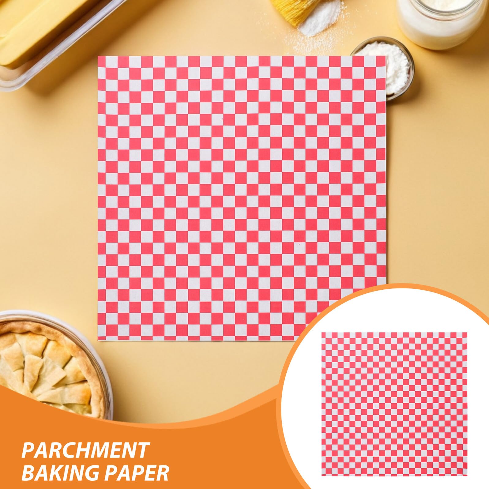 Hohopeti 500hoja Papel de Horno Cuadros Papel de Horno para Alimentos para Repostería Envolturas para Sándwiches y Uso Barbacoas